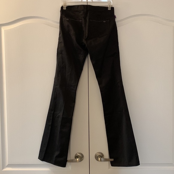 NWOT black satin finish Victoria Beckham flare jeans - Picture 6 of 9